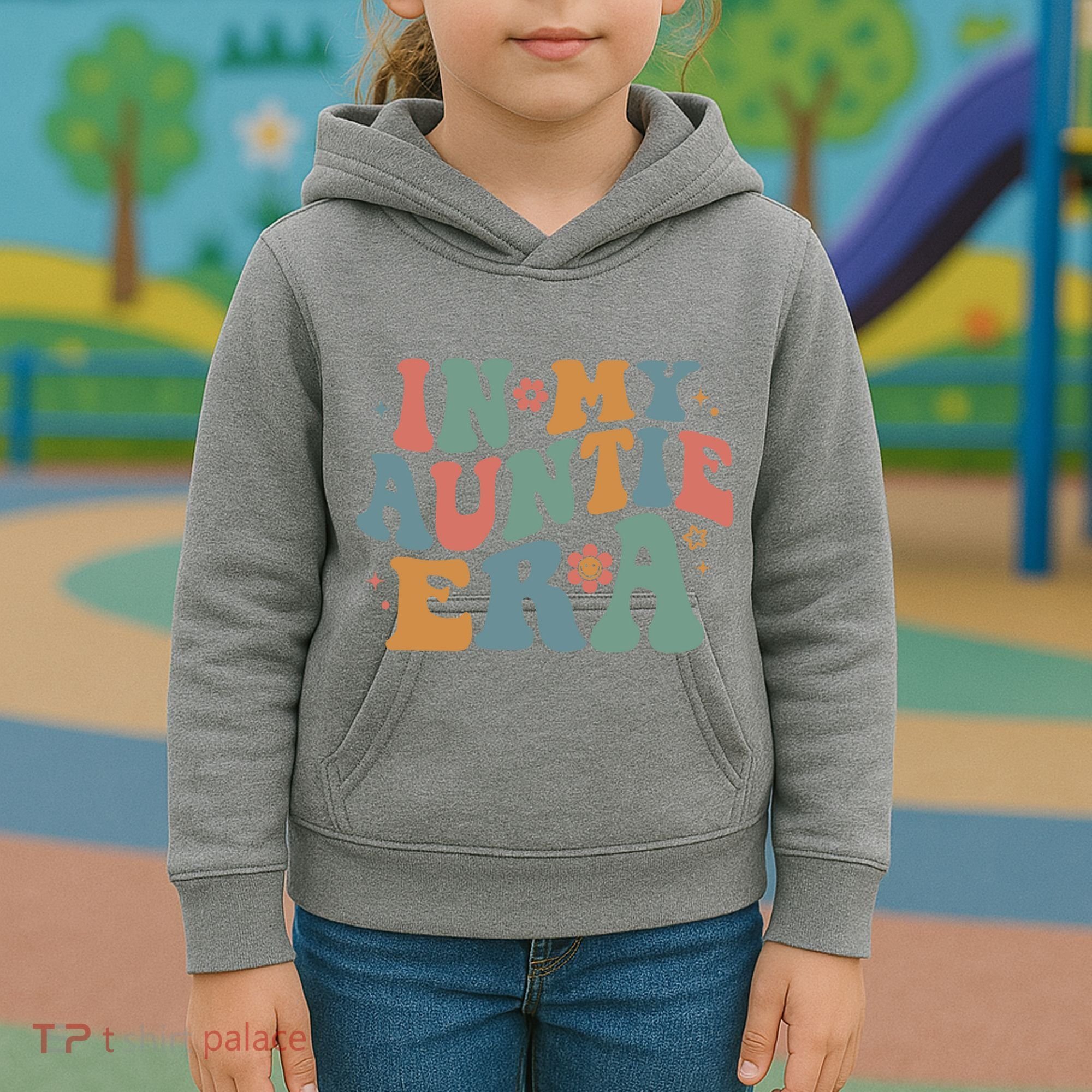 Cute In My Auntie Era Fun Aunt Kids Hoodie