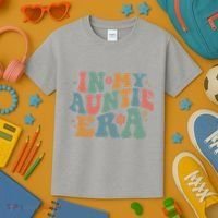Cute In My Auntie Era Fun Aunt Kids T-Shirt thumb 3