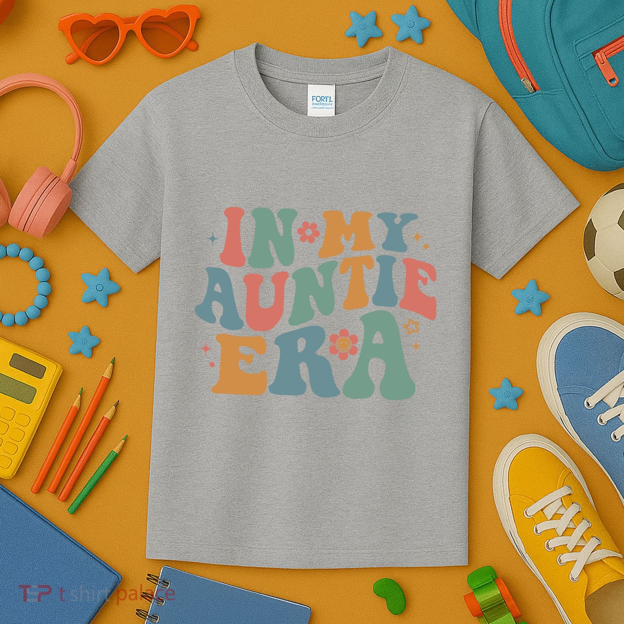 Cute In My Auntie Era Fun Aunt Kids T-Shirt