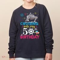 Cruising Into My 50th Birthday Cruise Party Cruise Crew Women's Sweatshirt thumb 0