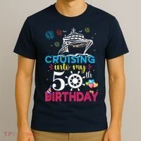 Cruising Into My 50th Birthday Cruise Party Cruise Crew T-Shirt thumb 3