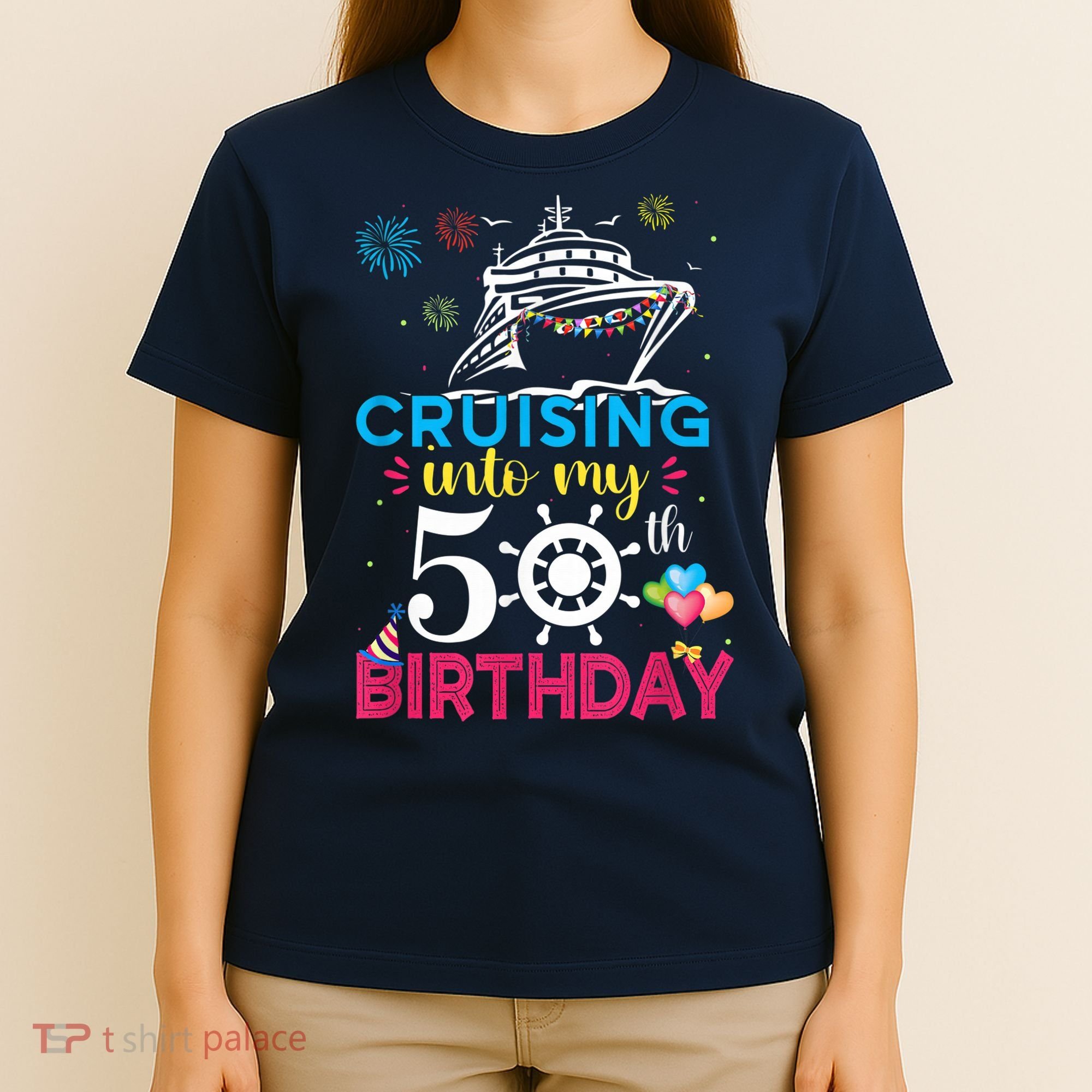Cruising Into My 50th Birthday Cruise Party Cruise Crew T-Shirt