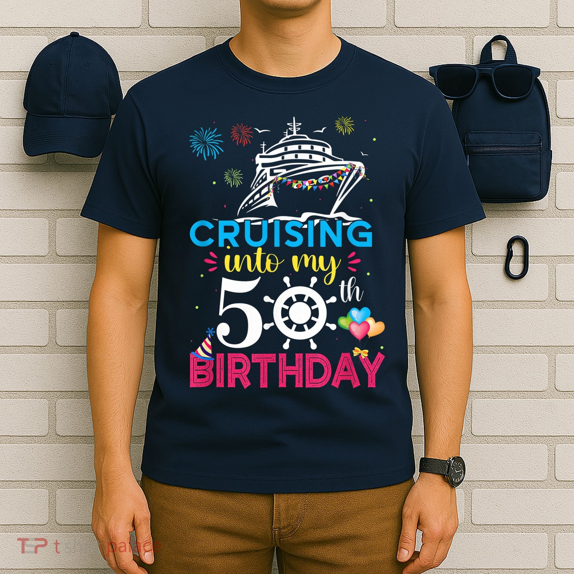 Cruising Into My 50th Birthday Cruise Party Cruise Crew T-Shirt
