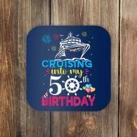 Cruising Into My 50th Birthday Cruise Party Cruise Crew Coaster thumb 0