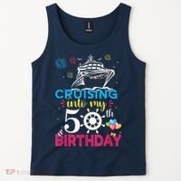 Cruising Into My 50th Birthday Cruise Party Cruise Crew Tank Top thumb 2
