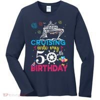 Cruising Into My 50th Birthday Cruise Party Cruise Crew Women's Long Sleeve Shirt thumb 0