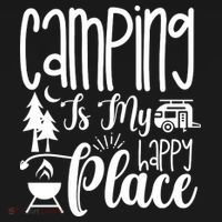 Camping Is My Happy Place Funny Camping Apron thumb 3