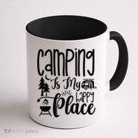 Camping Is My Happy Place Funny Camping Coffee Mug thumb 1