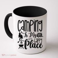 Camping Is My Happy Place Funny Camping Coffee Mug thumb 0