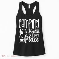 Camping Is My Happy Place Funny Camping Women's Tank Top thumb 0