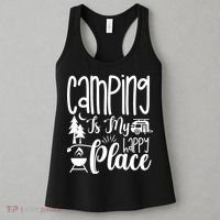 Camping Is My Happy Place Funny Camping Women's Tank Top thumb 3