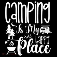 Camping Is My Happy Place Funny Camping Tall Hoodie thumb 2
