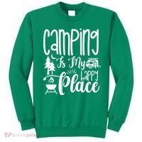 Camping Is My Happy Place Funny Camping Sweatshirt thumb 0