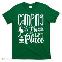Camping Is My Happy Place Funny Camping T-Shirt thumb 0