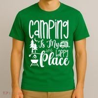 Camping Is My Happy Place Funny Camping T-Shirt thumb 3