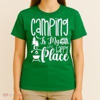 Camping Is My Happy Place Funny Camping T-Shirt thumb 4