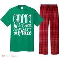Camping Is My Happy Place Funny Camping Pajama Set thumb 0