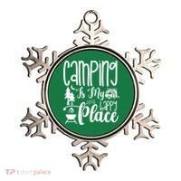 Camping Is My Happy Place Funny Camping Ornament thumb 0