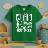 Camping Is My Happy Place Funny Camping Toddler T-Shirt thumb 3