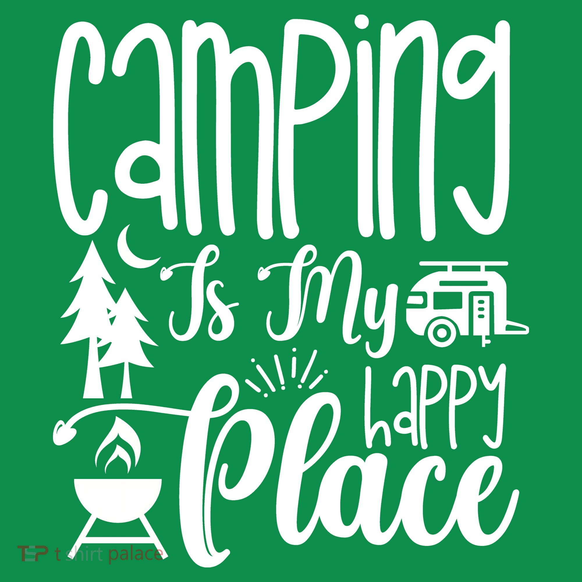 Camping Is My Happy Place Funny Camping Women's Long Sleeve Shirt