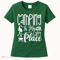 Camping Is My Happy Place Funny Camping Women's T-Shirt thumb 0