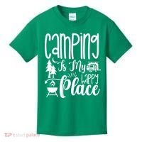 Camping Is My Happy Place Funny Camping Kids T-Shirt thumb 0