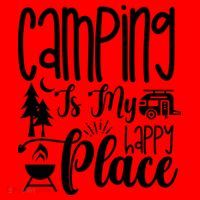 Camping Is My Happy Place Funny Camping Santa Hat thumb 1