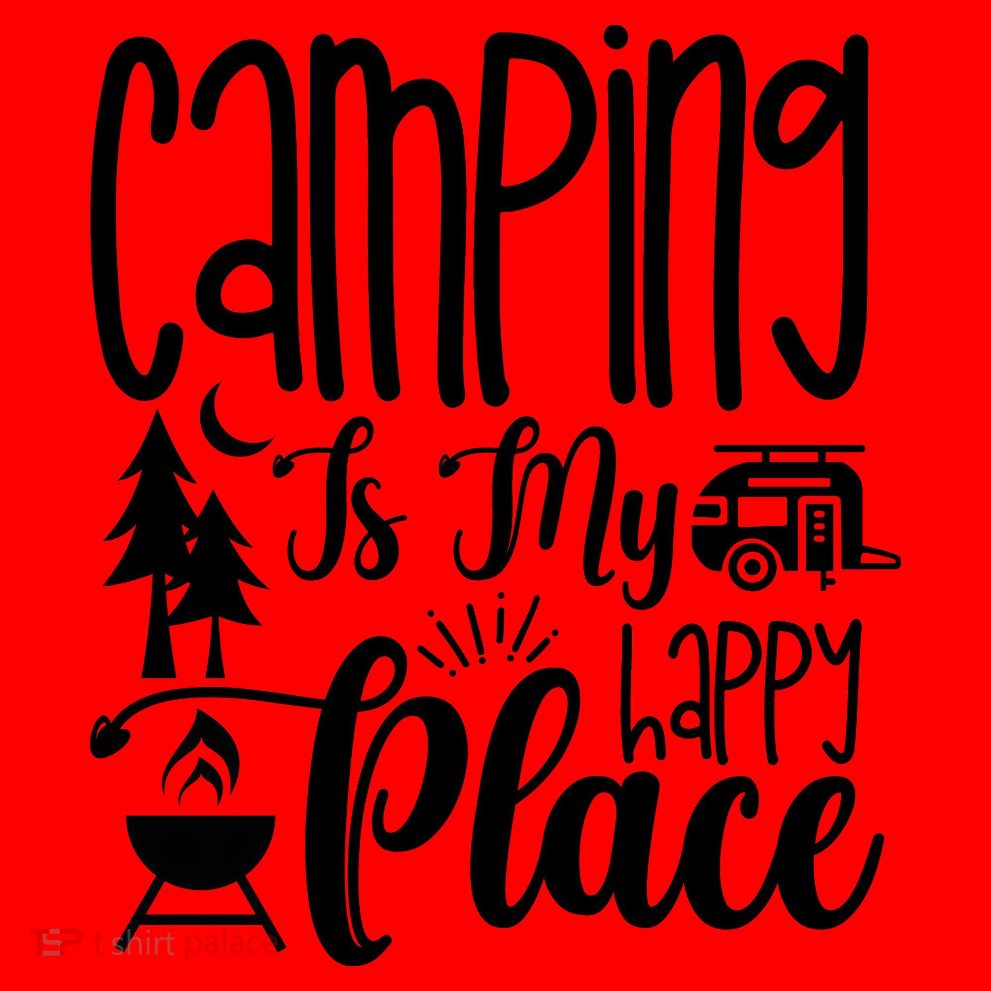 Camping Is My Happy Place Funny Camping Santa Hat