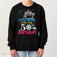 Cruising Into My 50th Birthday Cruise Party Women's Sweatshirt thumb 0