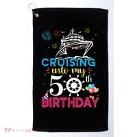 Cruising Into My 50th Birthday Cruise Party Golf Towel thumb 0