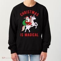 Christmas Is Magical Unicorn Santa Claus Women's Sweatshirt thumb 0
