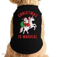Christmas Is Magical Unicorn Santa Claus Doggie Tank thumb 0