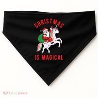 Christmas Is Magical Unicorn Santa Claus USA-Made Doggie Bandana thumb 0