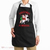 Christmas Is Magical Unicorn Santa Claus Apron thumb 2