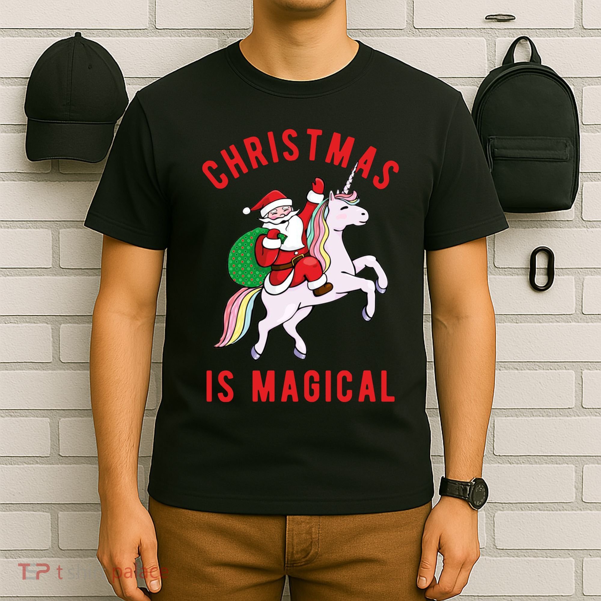 Christmas Is Magical Unicorn Santa Claus T-Shirt