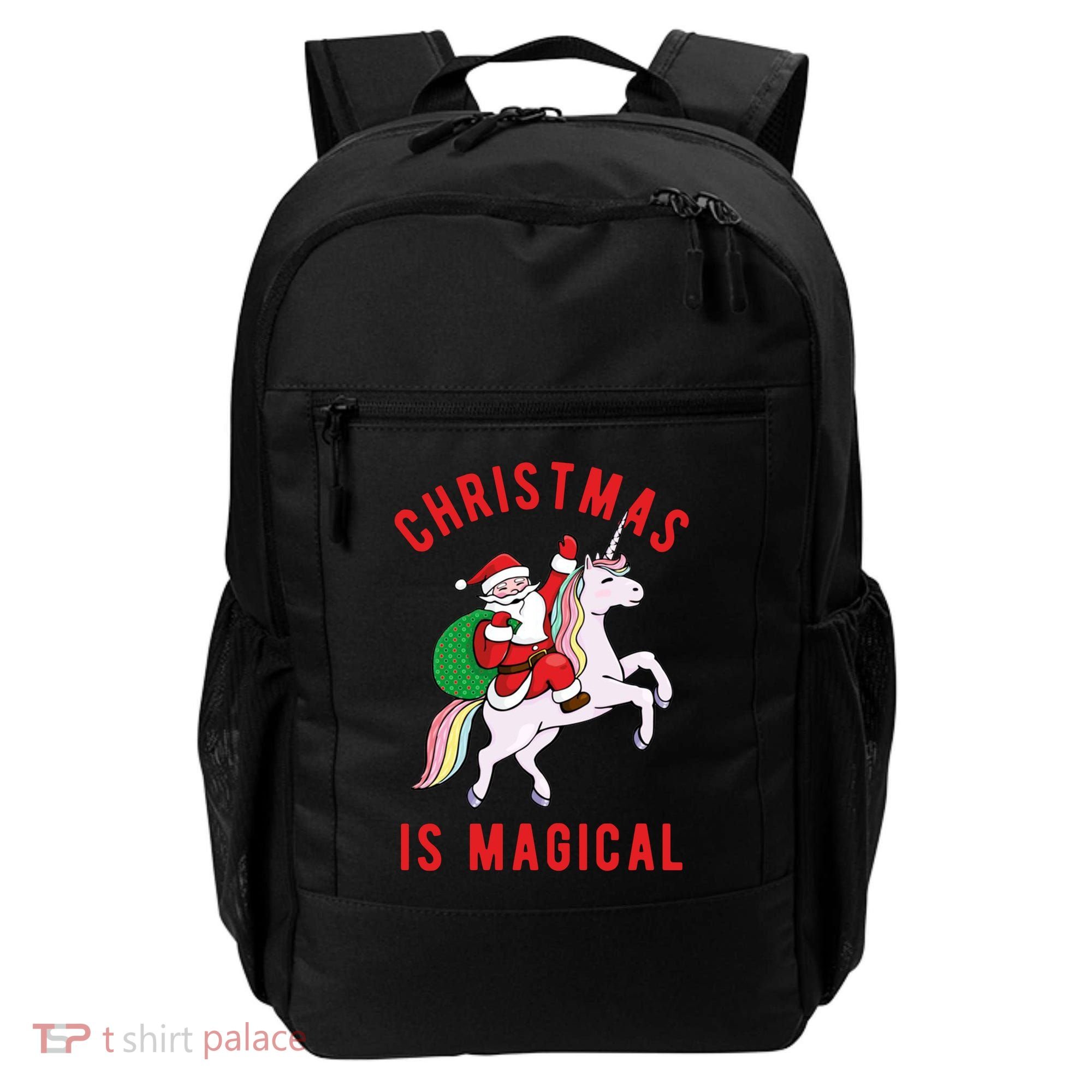 Christmas Is Magical Unicorn Santa Claus Backpack