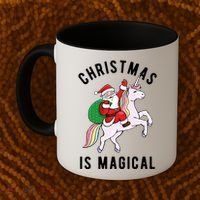 Christmas Is Magical Unicorn Santa Claus Coffee Mug thumb 2