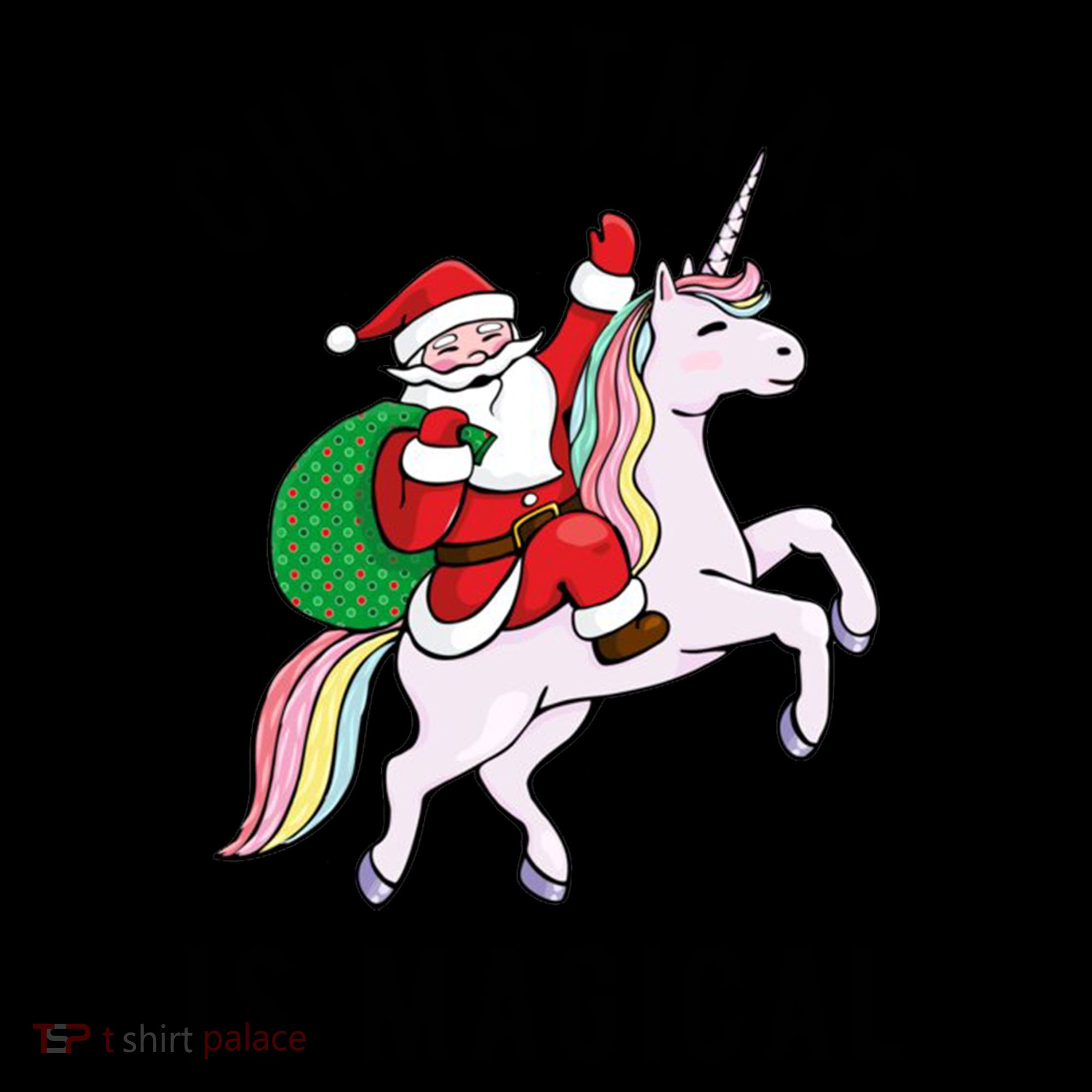 Christmas Is Magical Unicorn Santa Claus Coffee Mug