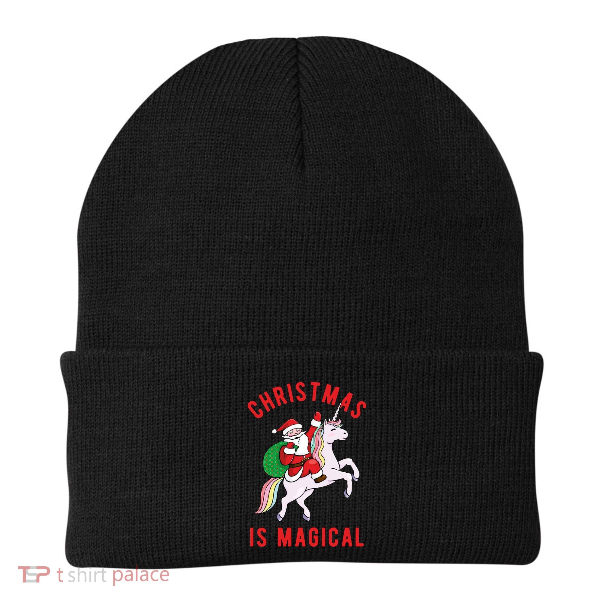 Christmas Is Magical Unicorn Santa Claus Beanie