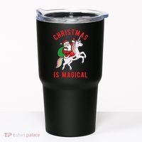 Christmas Is Magical Unicorn Santa Claus Tumbler thumb 0