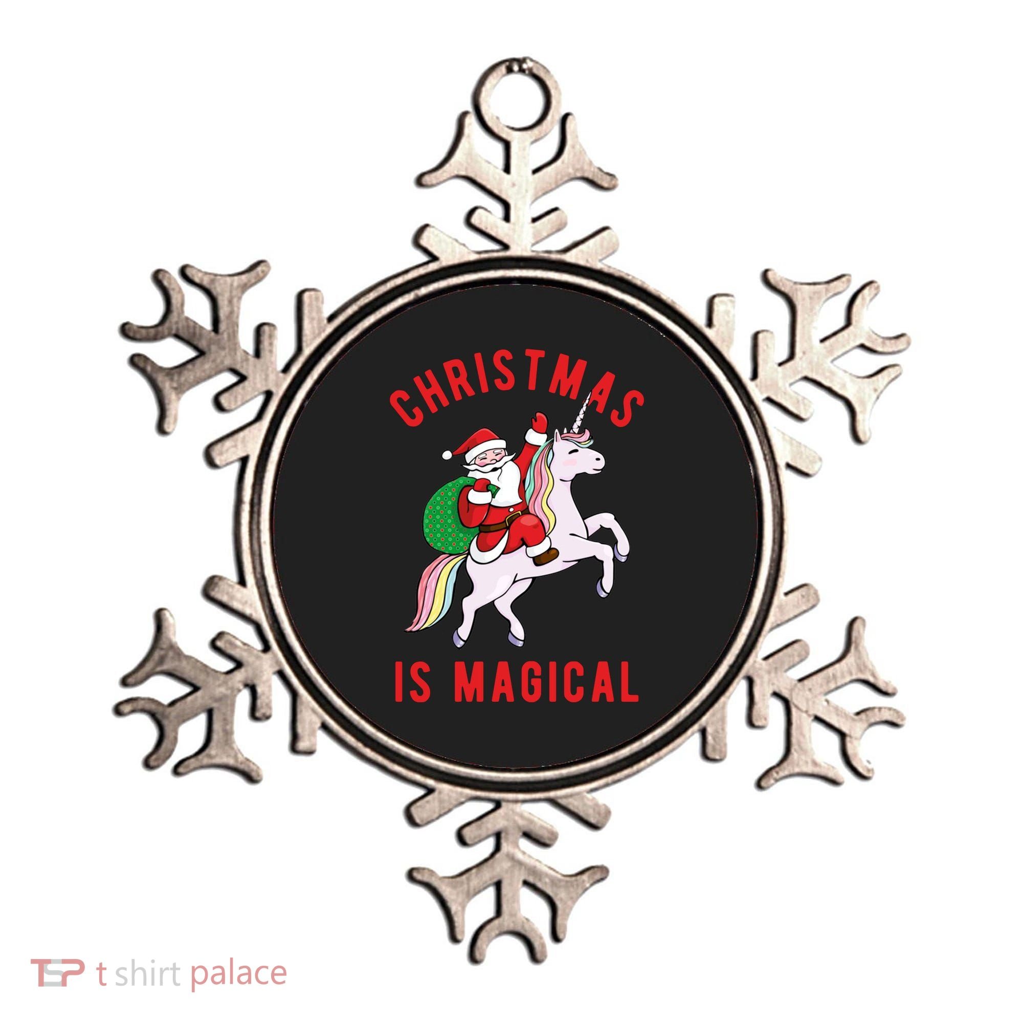 Christmas Is Magical Unicorn Santa Claus Ornament