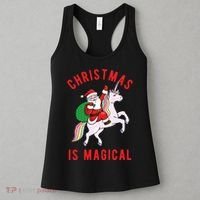 Christmas Is Magical Unicorn Santa Claus Women's Tank Top thumb 3