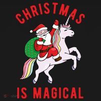 Christmas Is Magical Unicorn Santa Claus Baby Bodysuit thumb 2