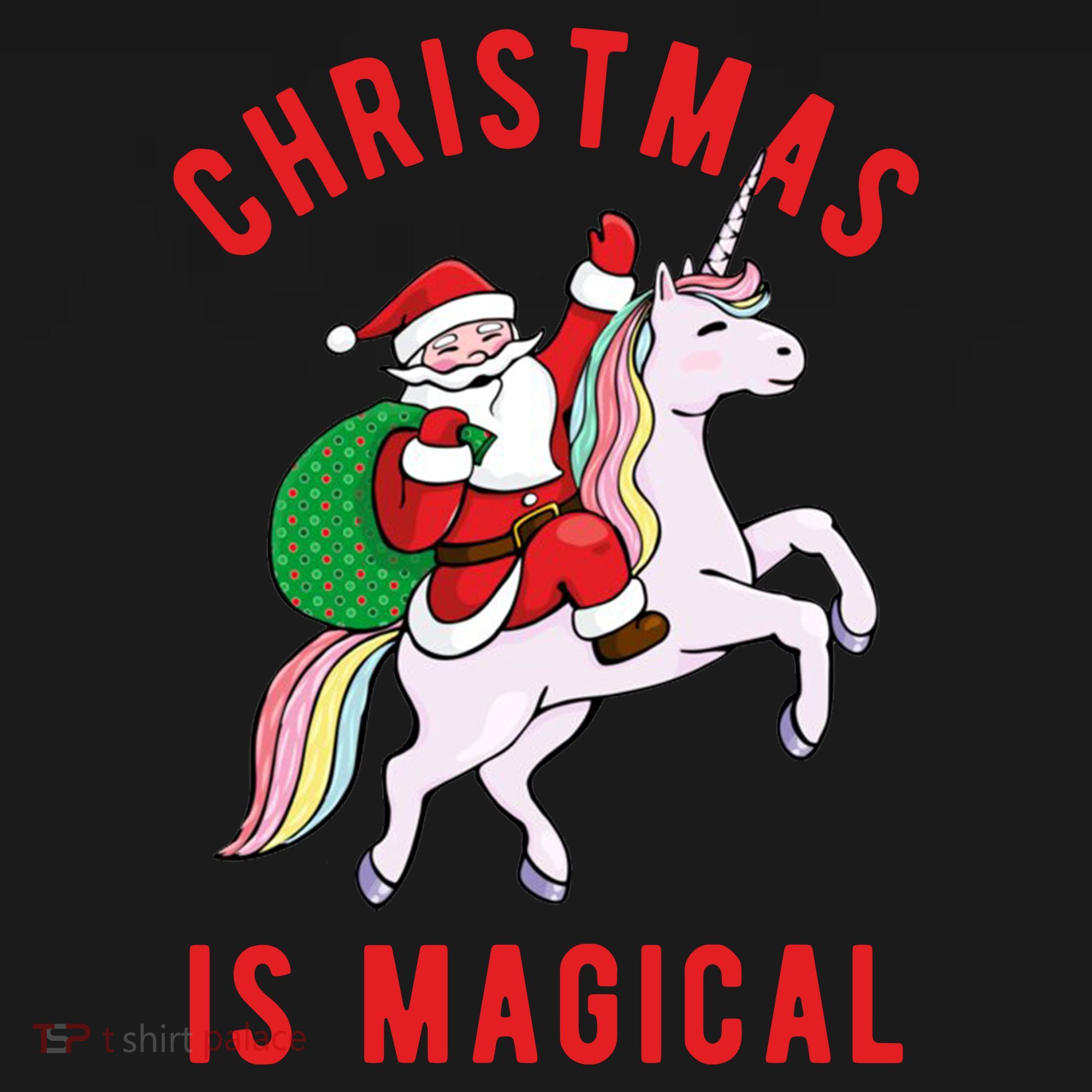 Christmas Is Magical Unicorn Santa Claus Baby Bodysuit