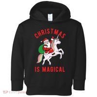 Christmas Is Magical Unicorn Santa Claus Toddler Hoodie thumb 0