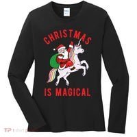 Christmas Is Magical Unicorn Santa Claus Women's Long Sleeve Shirt thumb 0