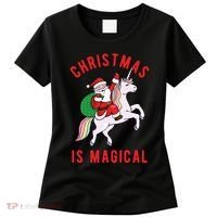 Christmas Is Magical Unicorn Santa Claus Women's T-Shirt thumb 0