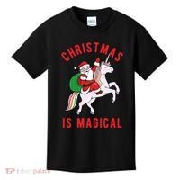 Christmas Is Magical Unicorn Santa Claus Kids T-Shirt thumb 0