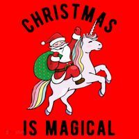 Christmas Is Magical Unicorn Santa Claus Santa Hat thumb 1