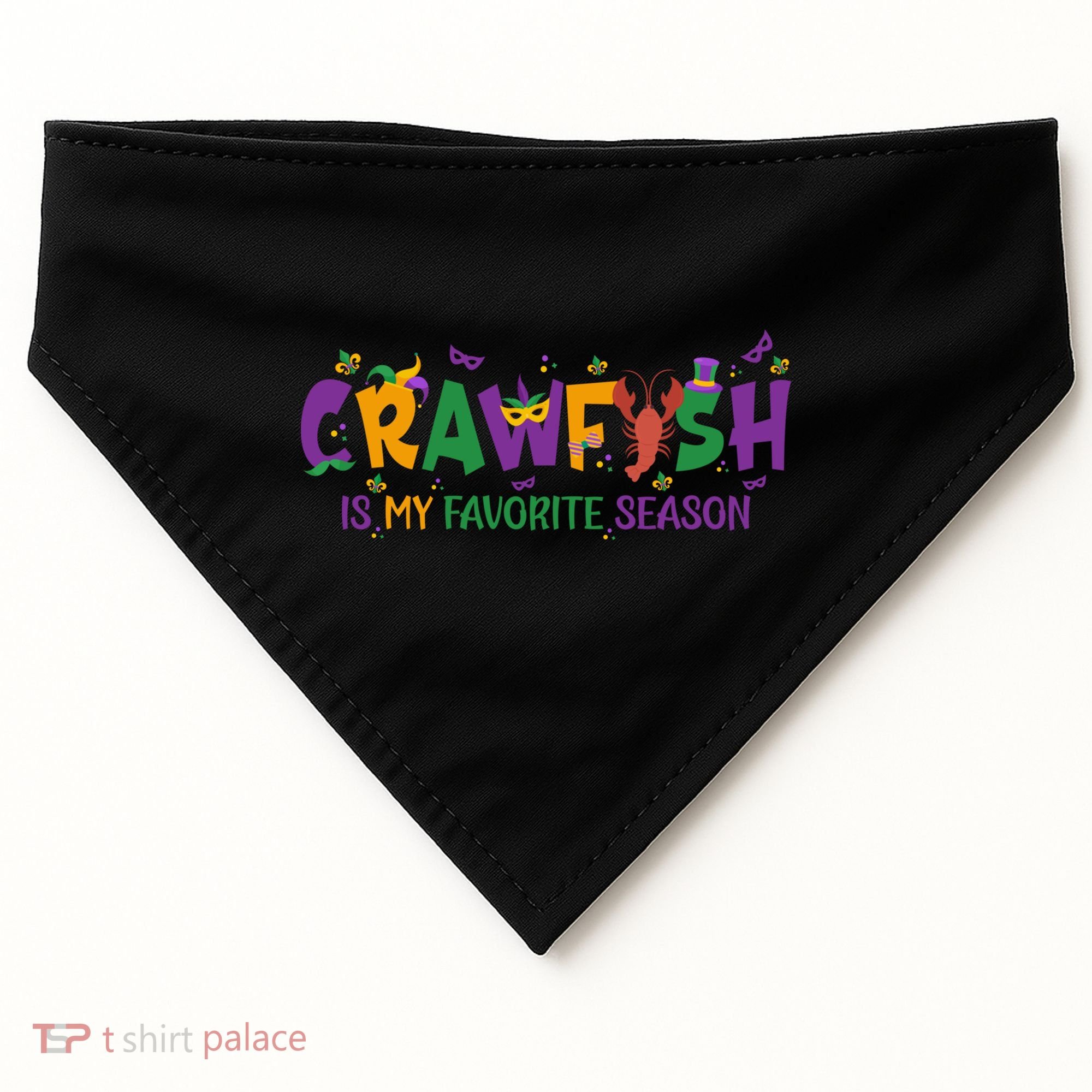 Crawfish Is My Favorite Season Mardi Gras Crawfish Lobster Gift USA-Made Doggie Bandana